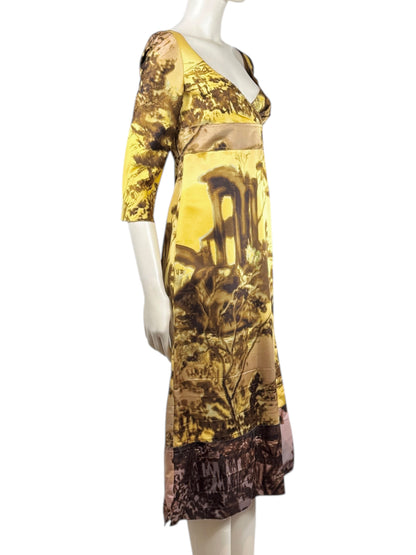 Prada Fall 2004 Architectural printed silk dress