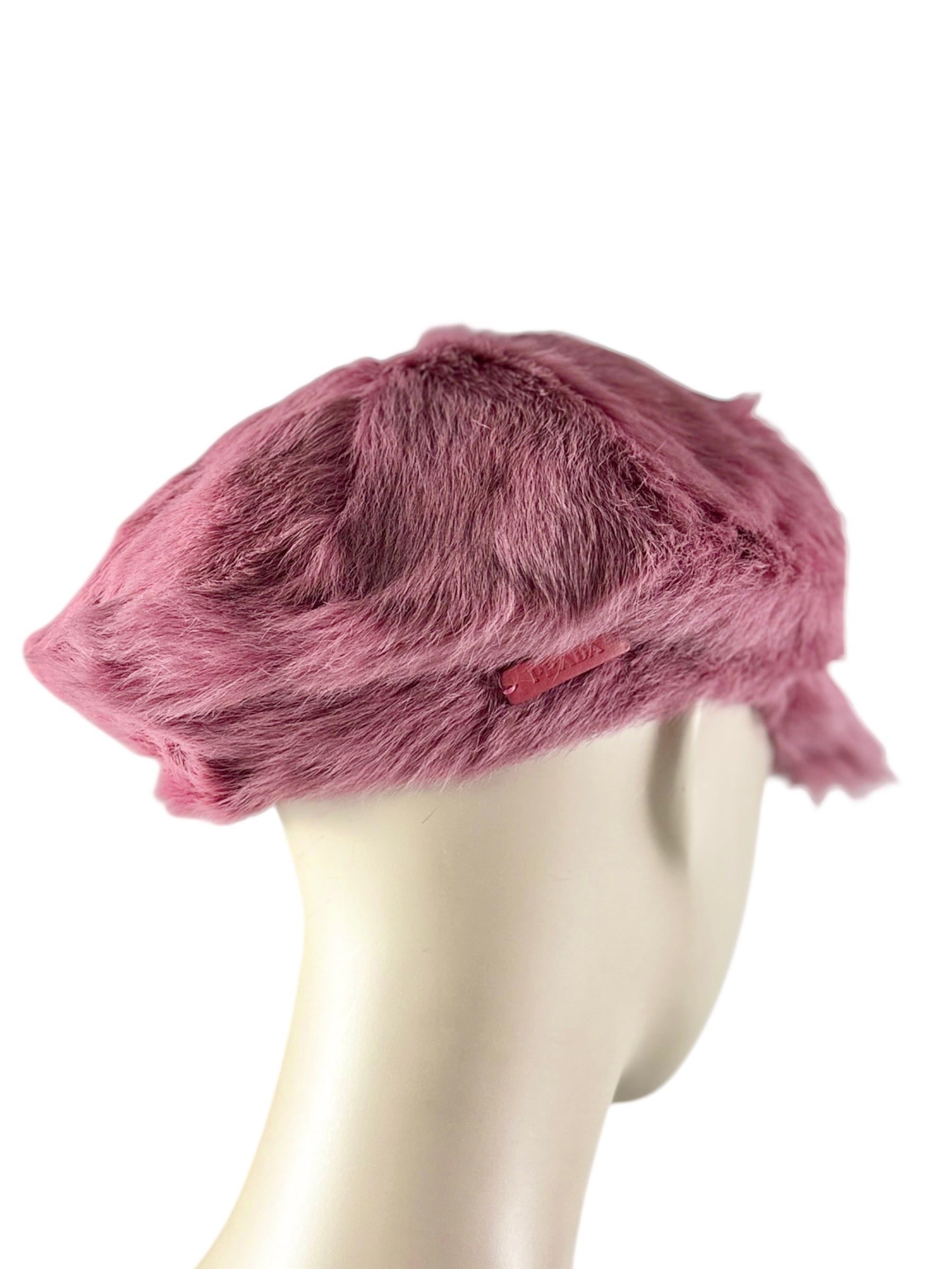 Prada Fall 2017 Pink pony hair cap