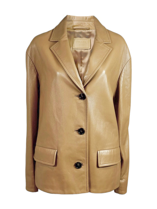 Prada Resort 2019 Look 25 Beige lambskin jacket