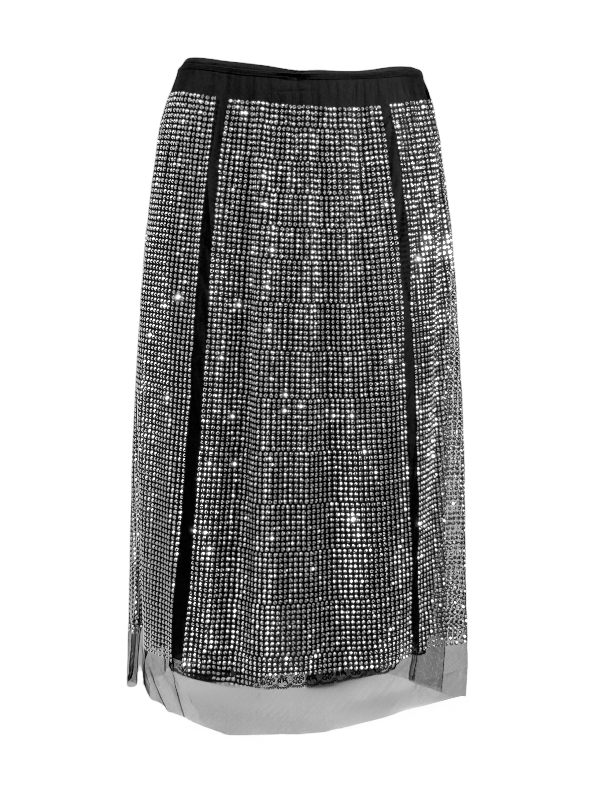 Prada Swarovski 2001 tulle crystal embellished skirt