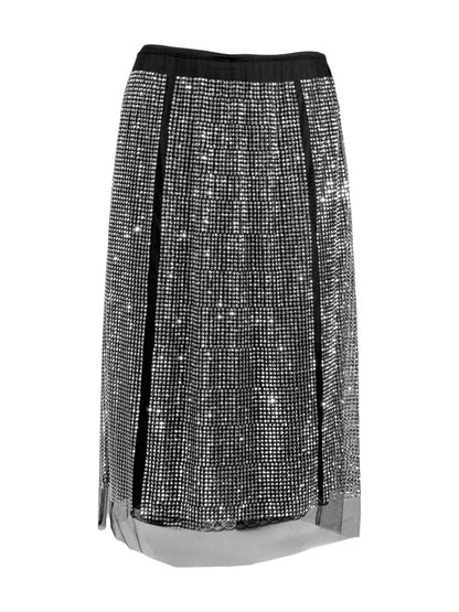 Prada Swarovski 2001 tulle crystal embellished skirt
