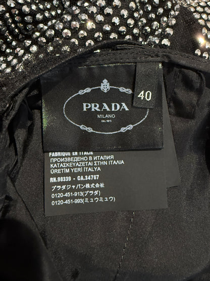 Prada Swarovski 2001 tulle crystal embellished skirt