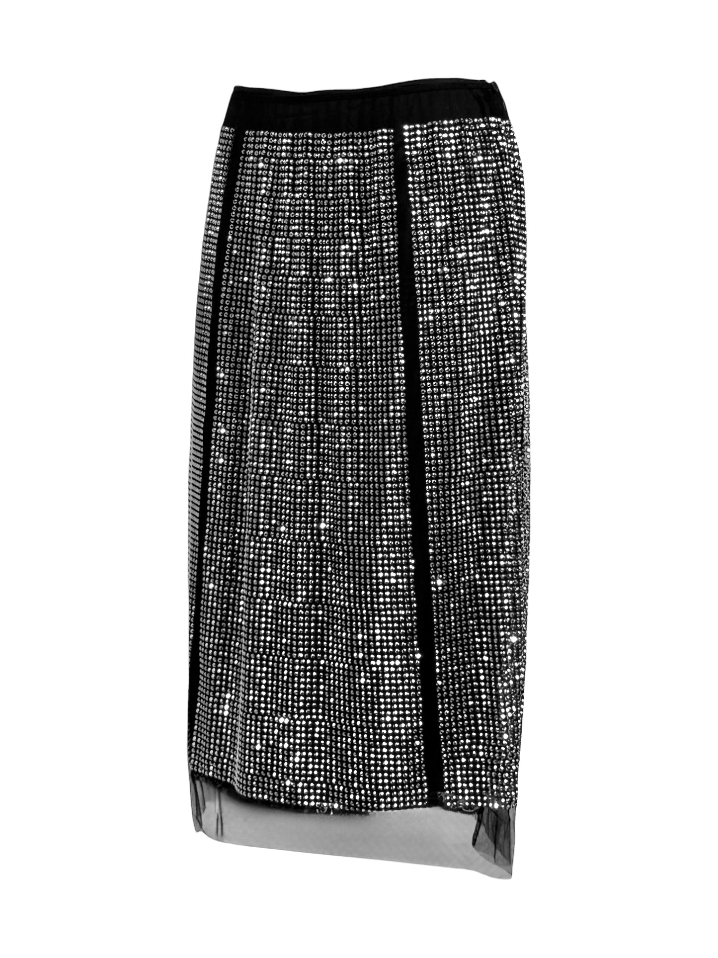Prada Swarovski 2001 tulle crystal embellished skirt