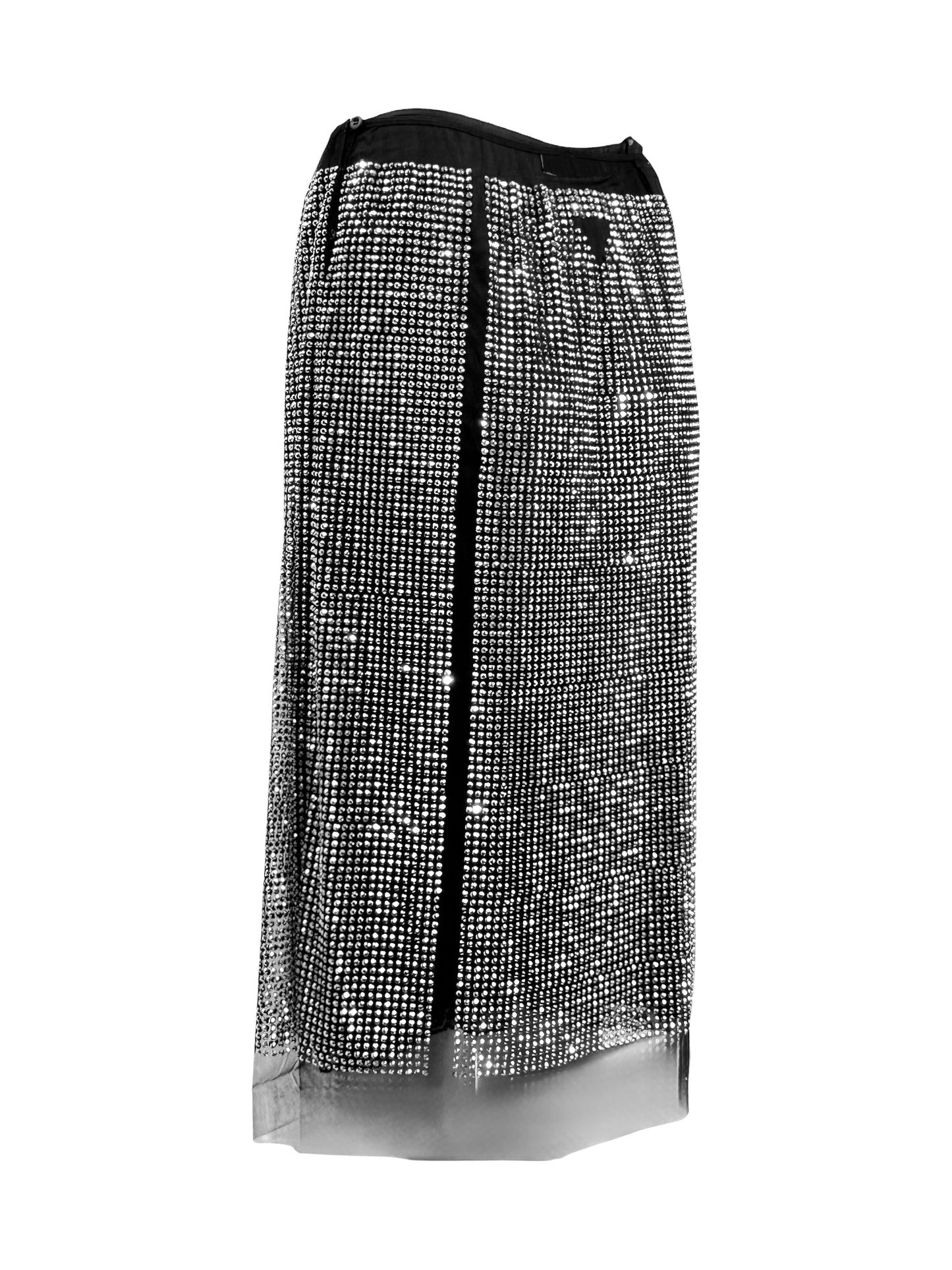 Prada Swarovski 2001 tulle crystal embellished skirt