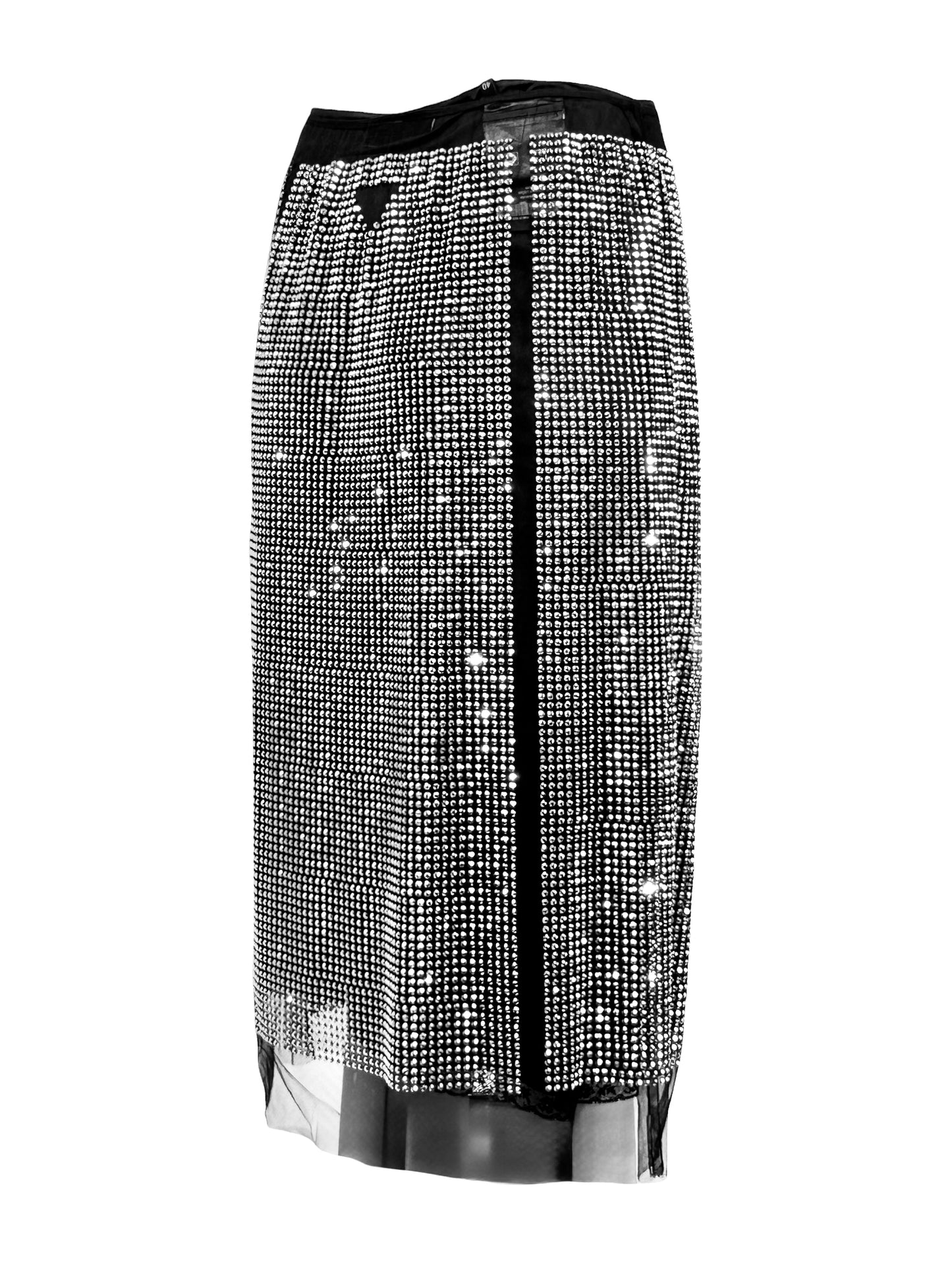 Prada Swarovski 2001 tulle crystal embellished skirt