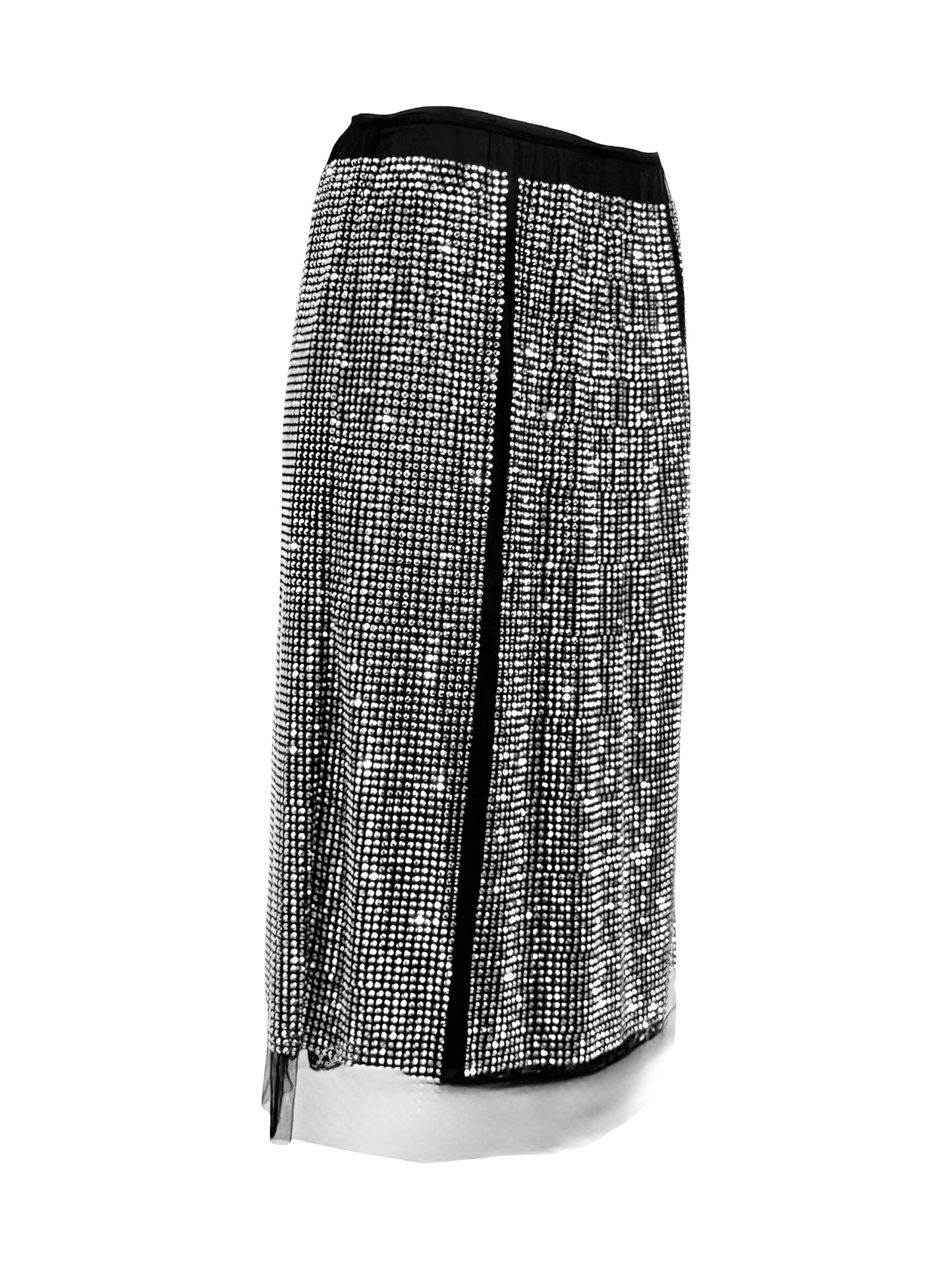 Prada Swarovski 2001 tulle crystal embellished skirt