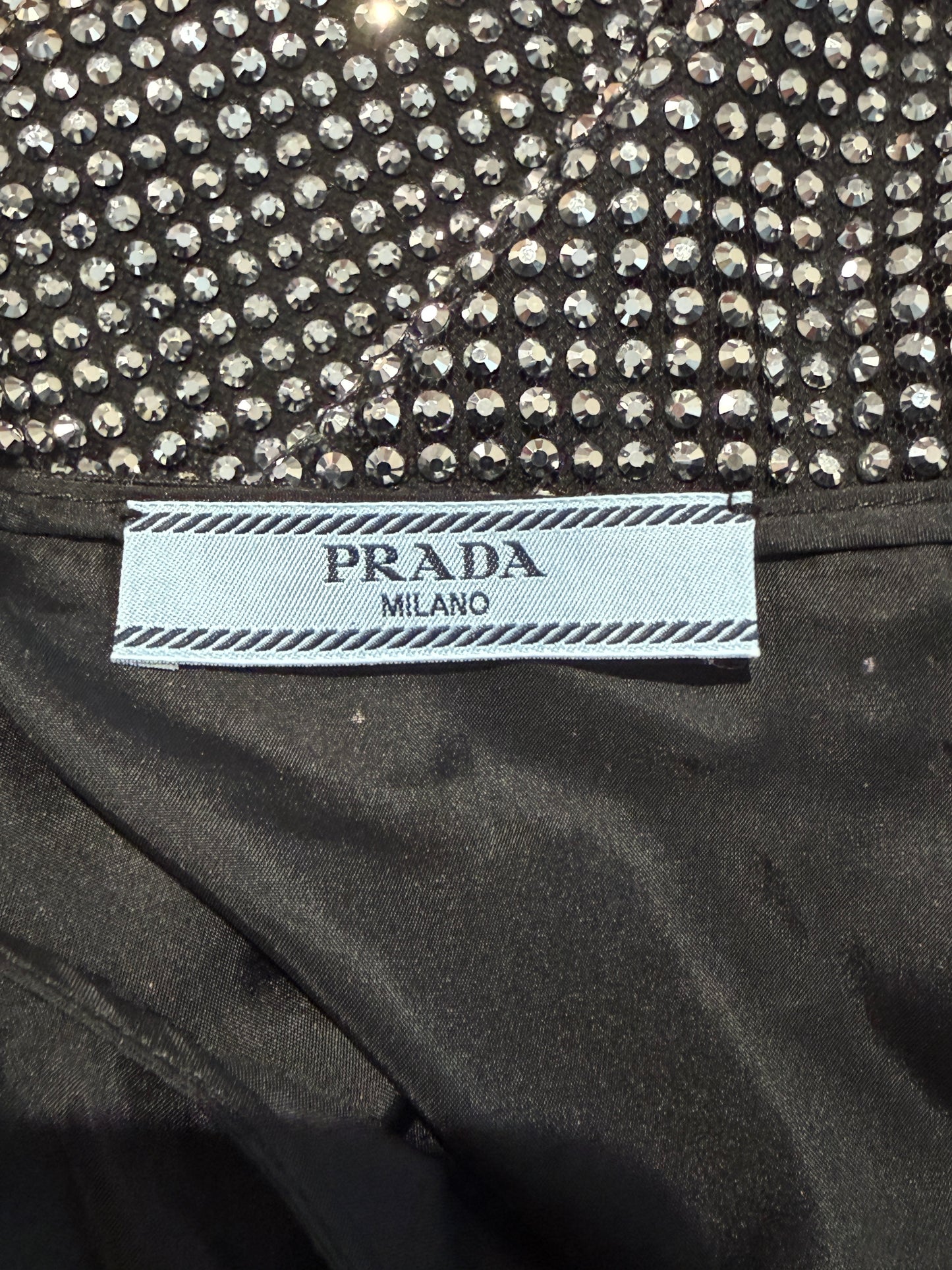 Prada Swarovski 2001 tulle crystal embellished skirt