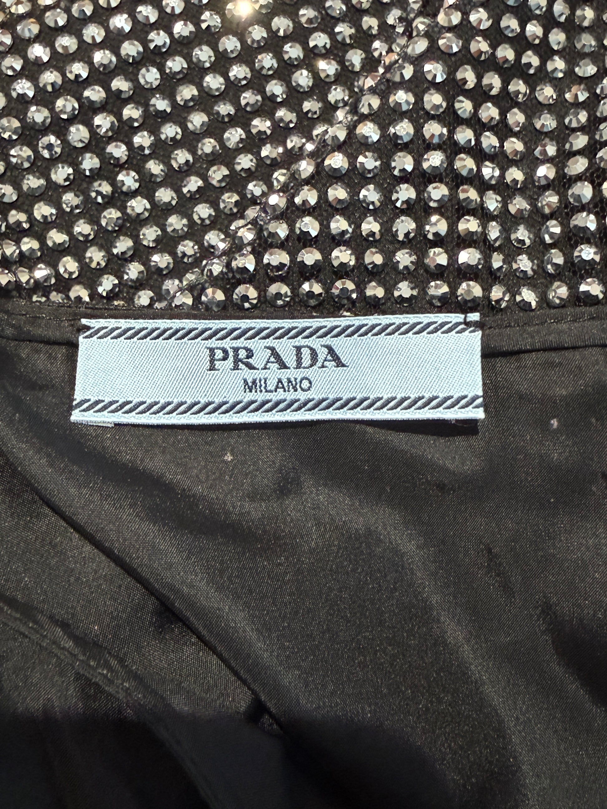 Prada Swarovski 2001 tulle crystal embellished skirt