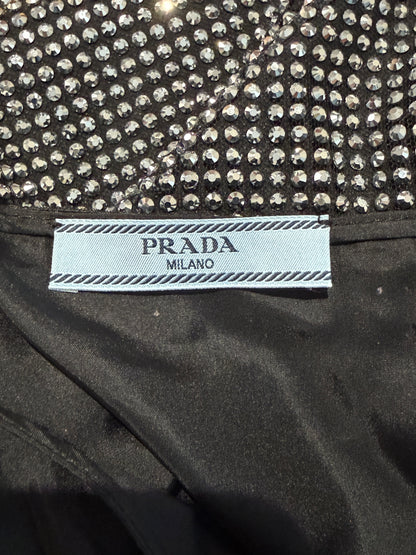 Prada Swarovski 2001 tulle crystal embellished skirt