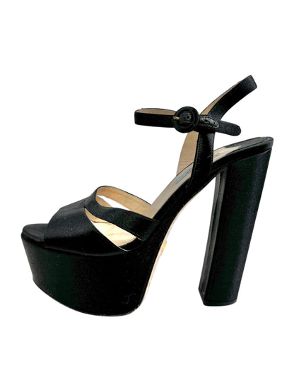 Prada black satin sandal