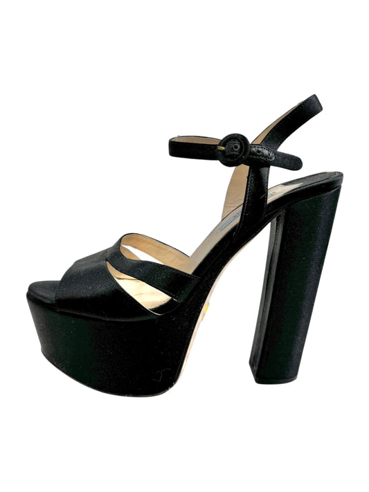 Prada black satin sandal
