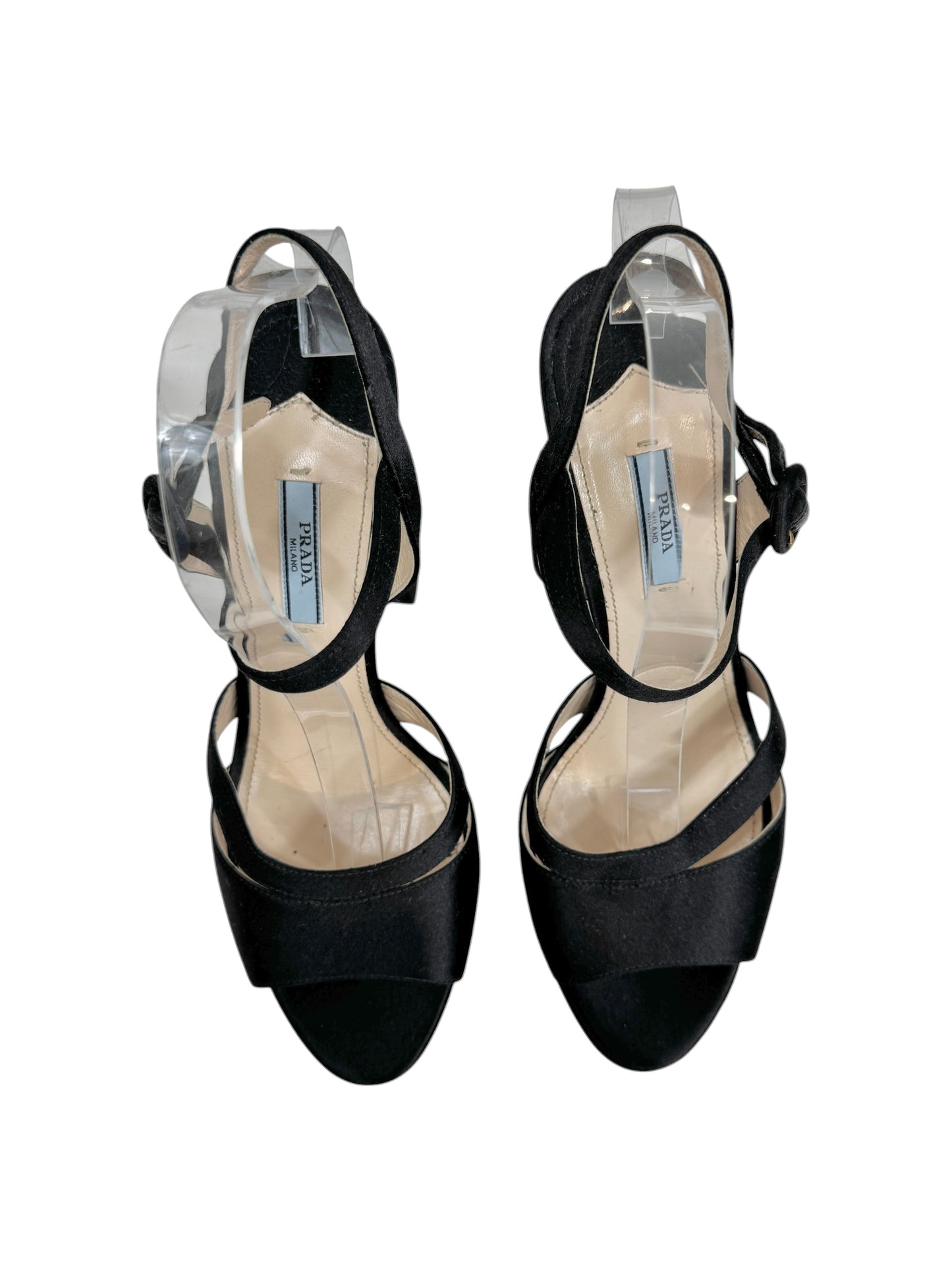 Prada black satin sandal