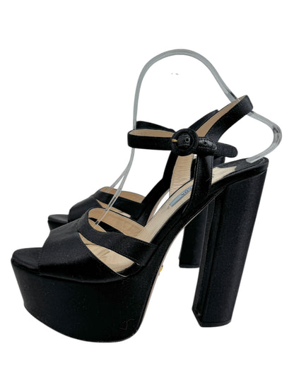 Prada black satin sandal