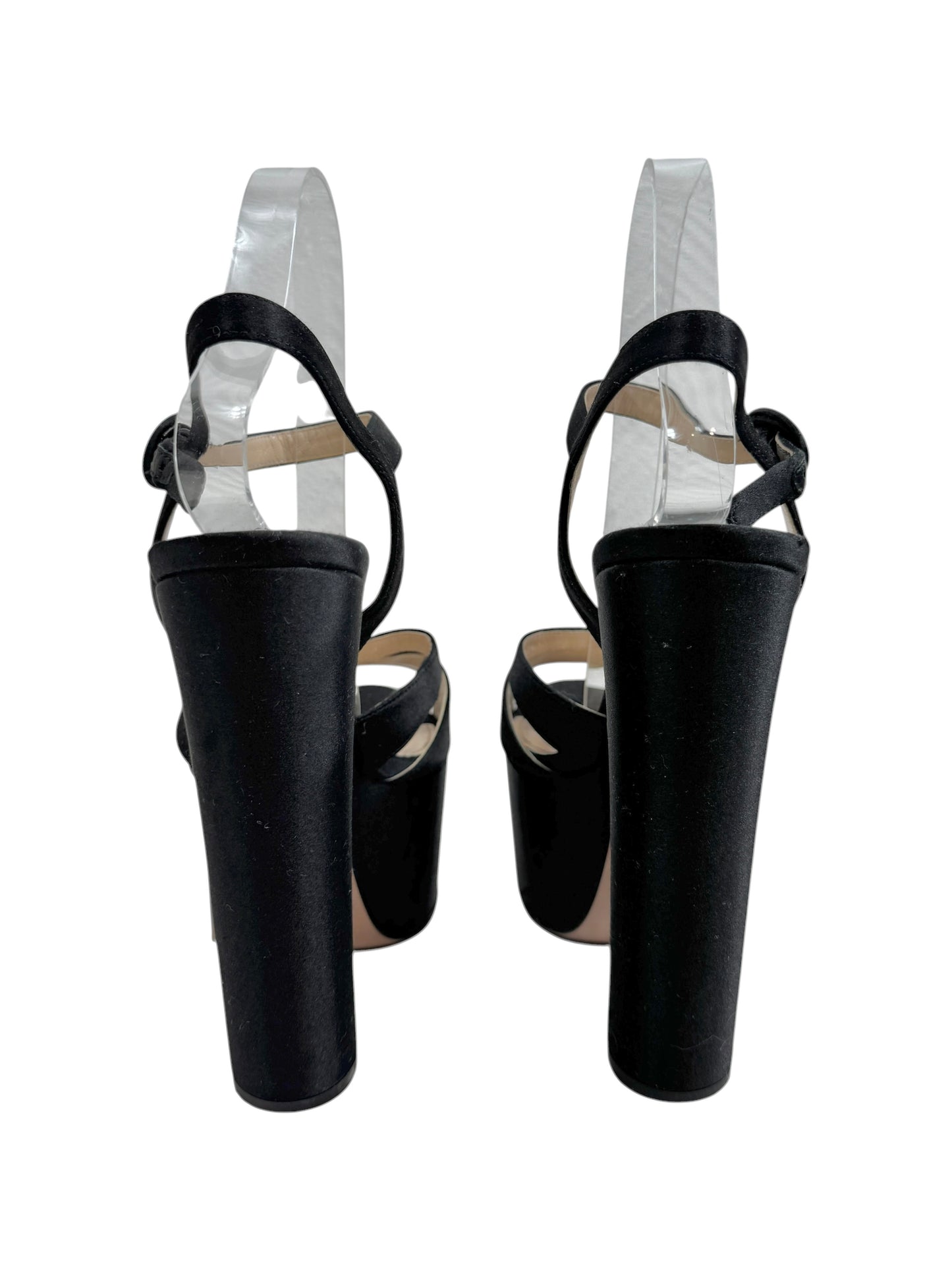 Prada black satin sandal