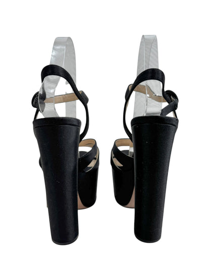 Prada black satin sandal