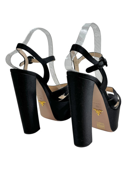 Prada black satin sandal