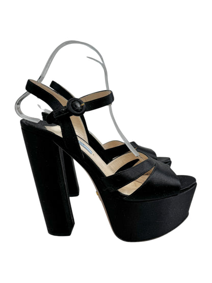 Prada black satin sandal