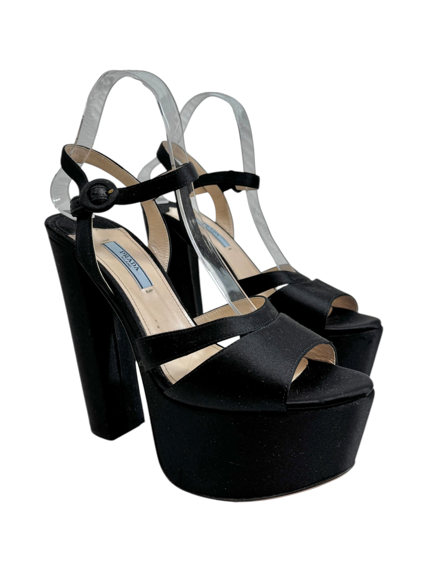 Prada black satin sandal
