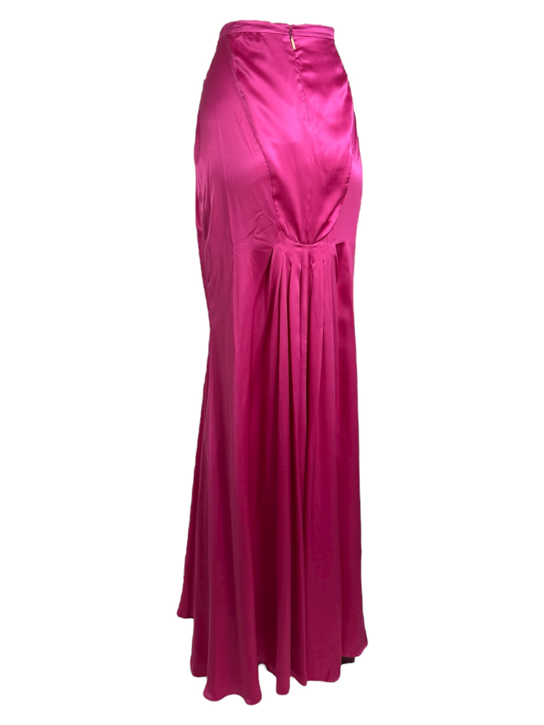 Roberto Cavalli - Long fuchsia satin skirt