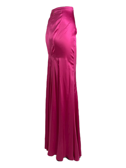 Roberto Cavalli - Long fuchsia satin skirt