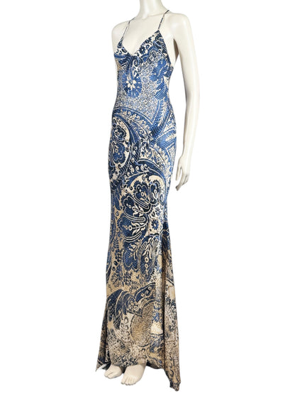 Roberto Cavalli 2005 Maxi printed silk dress
