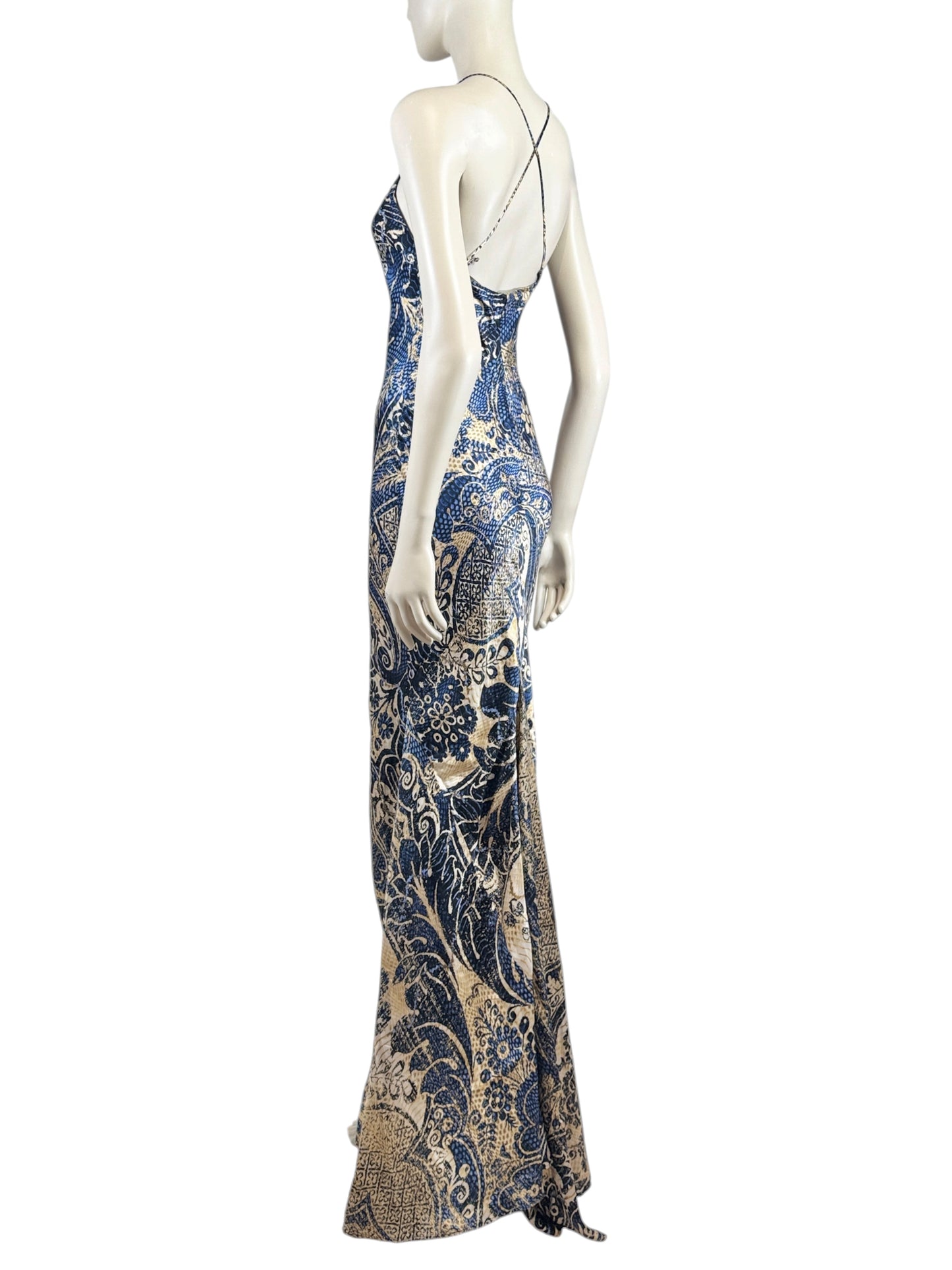 Roberto Cavalli 2005 Maxi printed silk dress