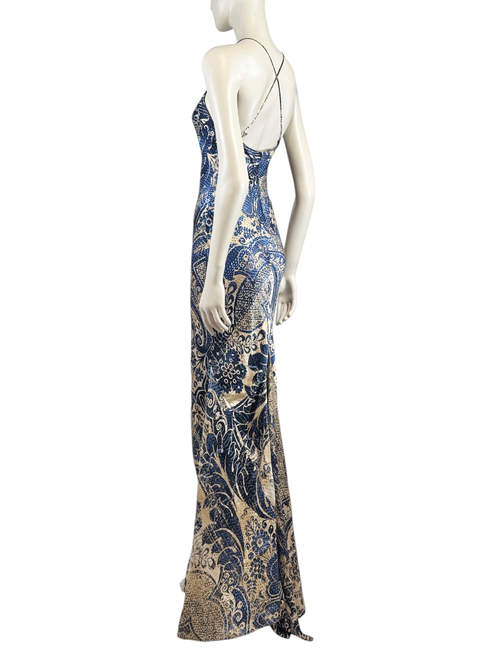 Roberto Cavalli 2005 Maxi printed silk dress