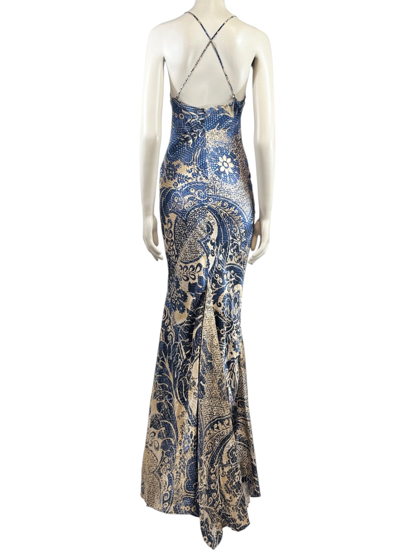 Roberto Cavalli 2005 Maxi printed silk dress