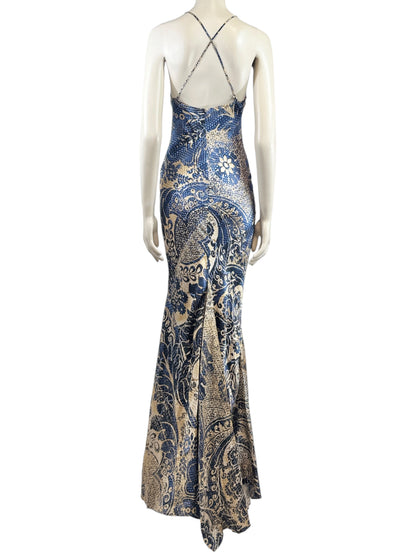 Roberto Cavalli 2005 Maxi printed silk dress