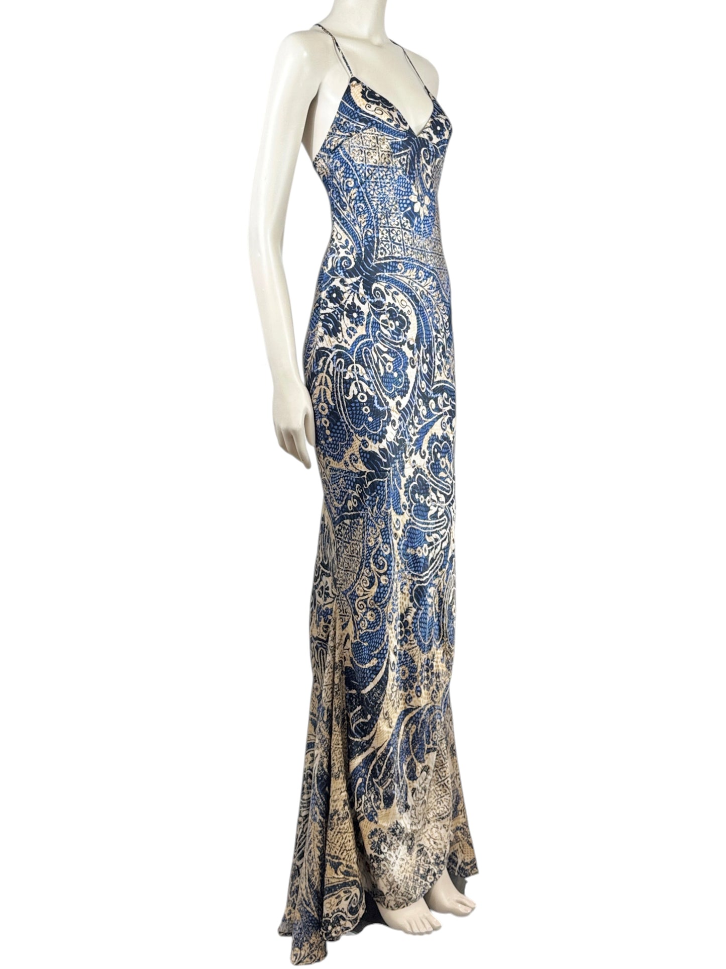 Roberto Cavalli 2005 Maxi printed silk dress