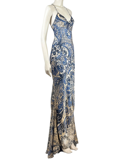 Roberto Cavalli 2005 Maxi printed silk dress