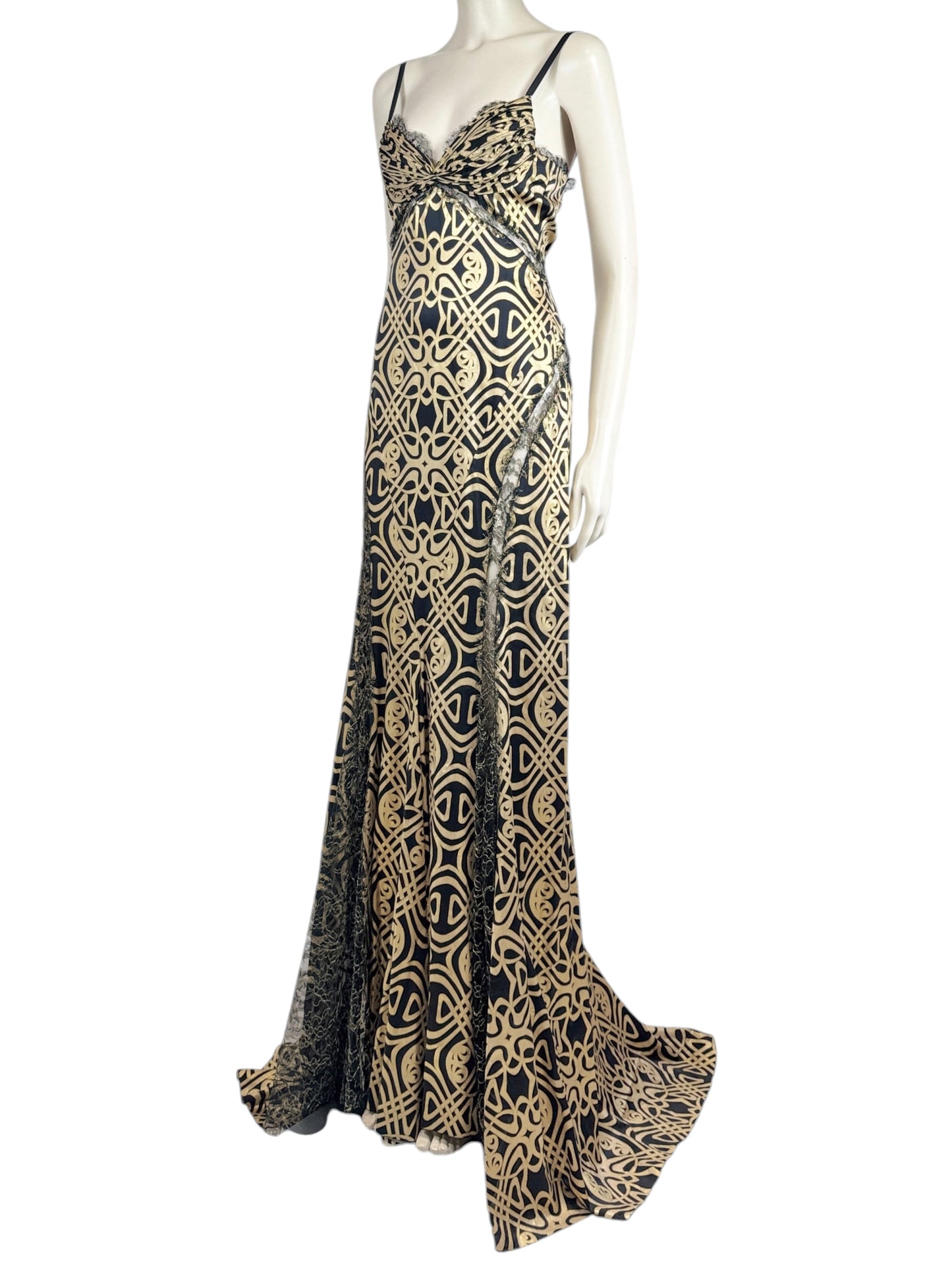 Roberto Cavalli 2005 Maxi silk printed dress