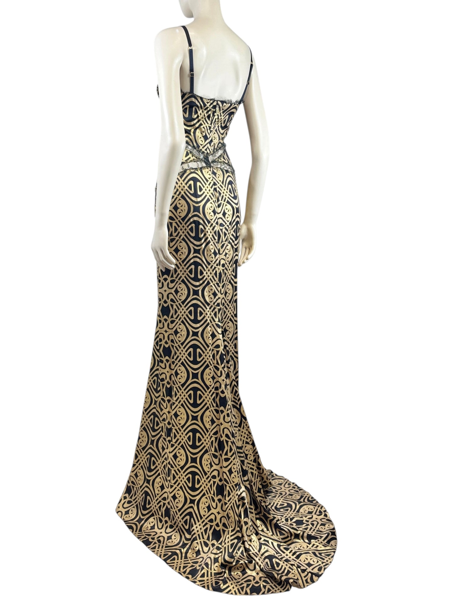 Roberto Cavalli 2005 Maxi silk printed dress