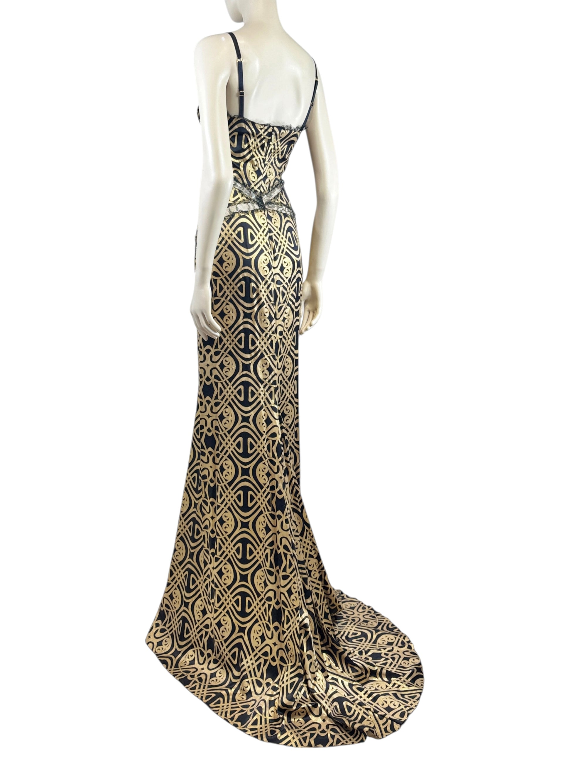 Roberto Cavalli 2005 Maxi silk printed dress