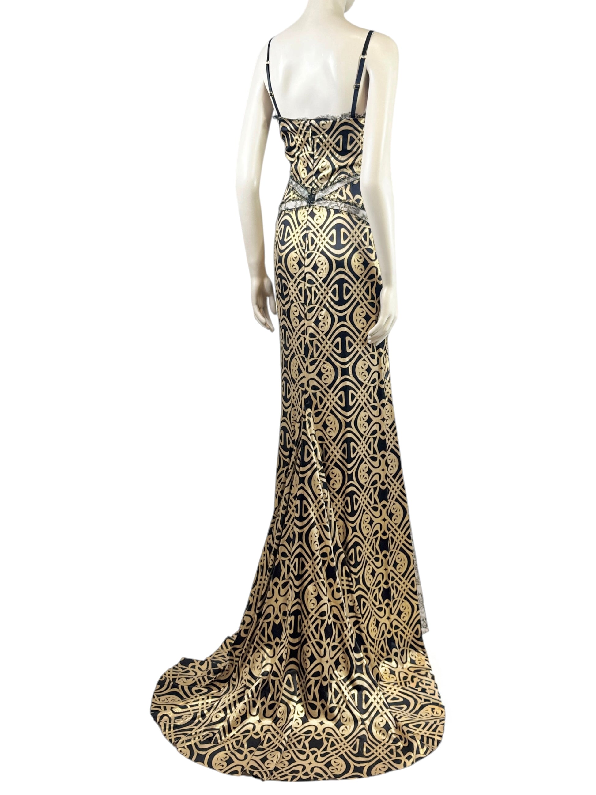 Roberto Cavalli 2005 Maxi silk printed dress