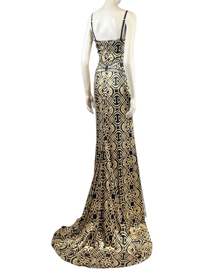 Roberto Cavalli 2005 Maxi silk printed dress