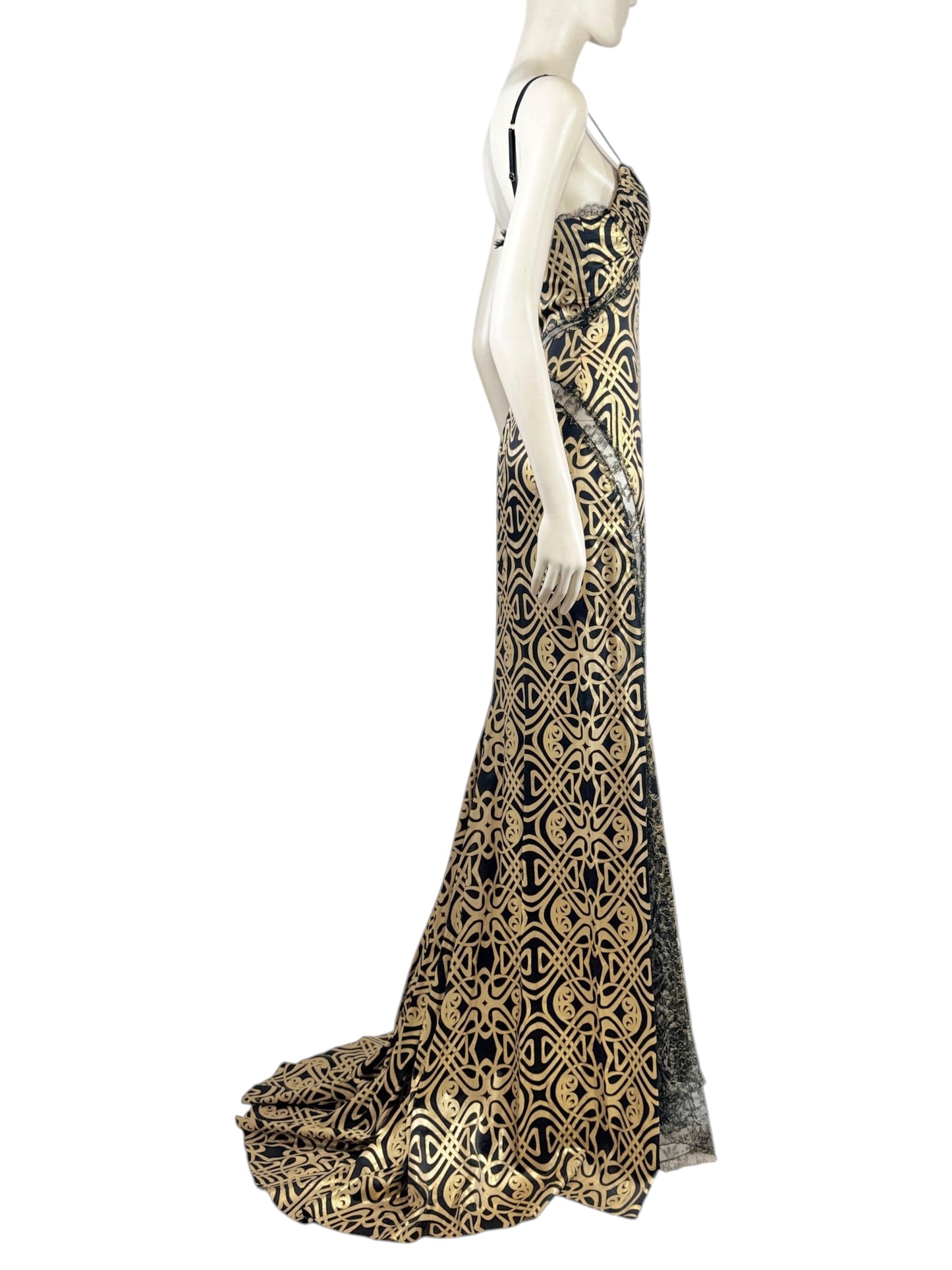 Roberto Cavalli 2005 Maxi silk printed dress