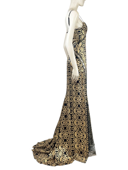 Roberto Cavalli 2005 Maxi silk printed dress