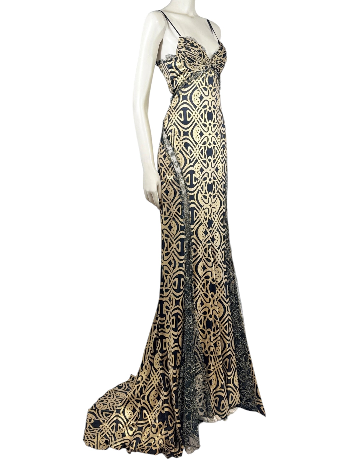 Roberto Cavalli 2005 Maxi silk printed dress