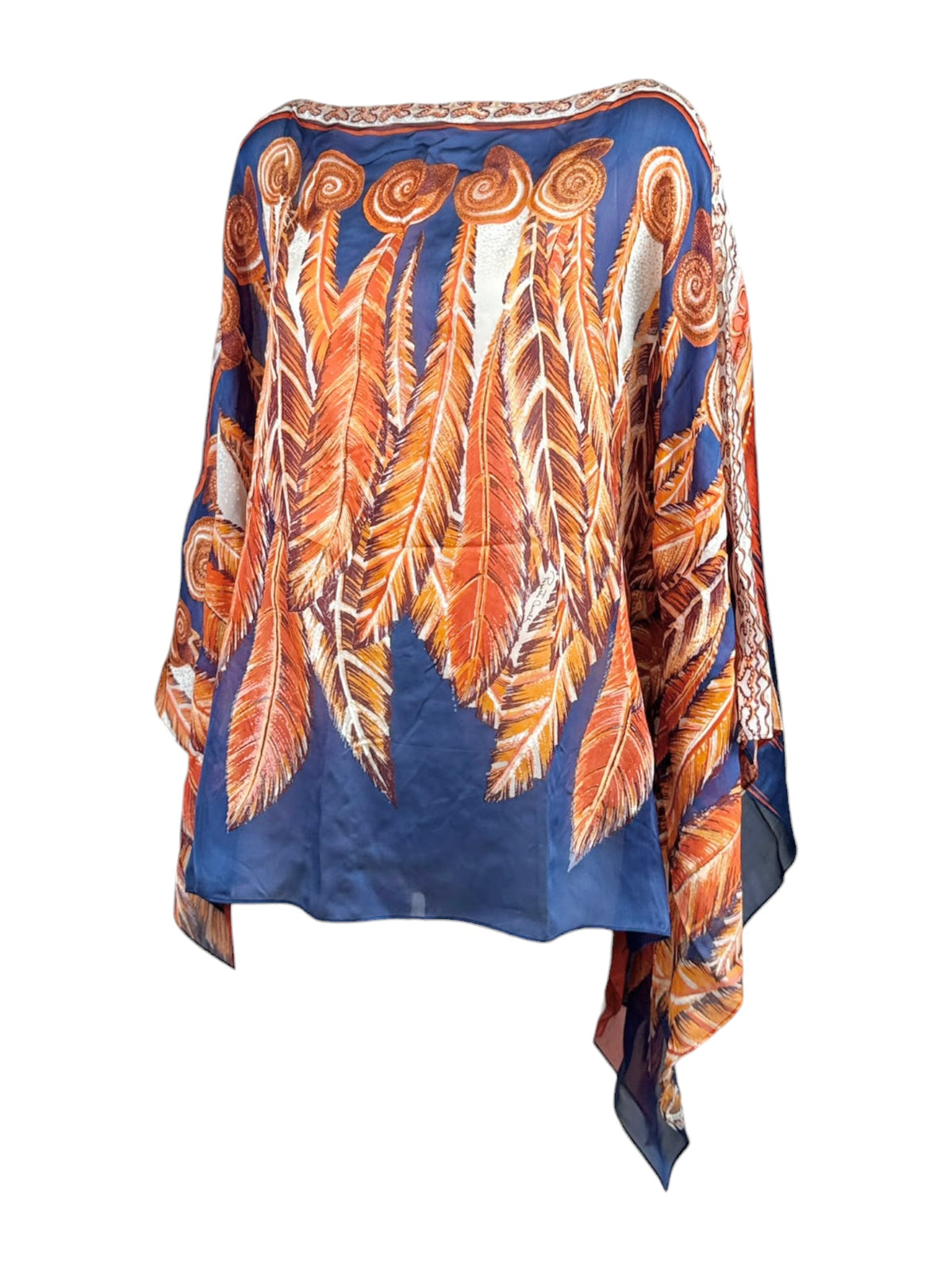 Roberto Cavalli 2011 Printed feather silk tunic