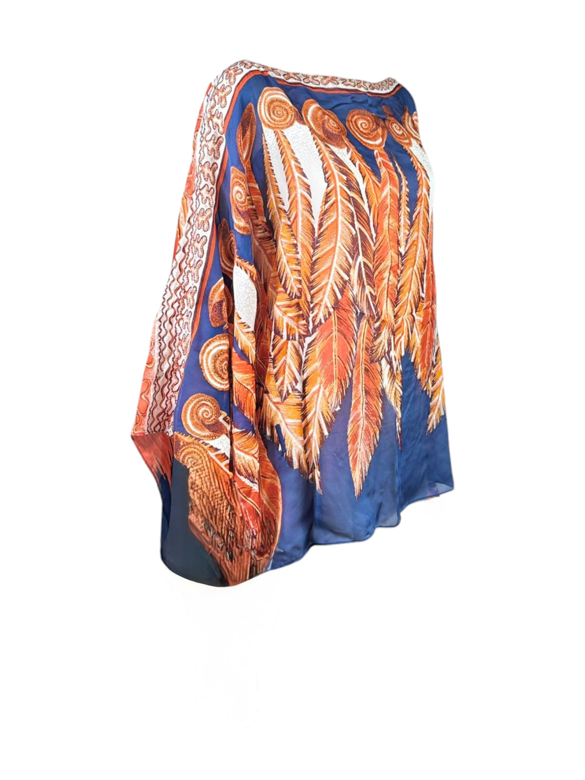 Roberto Cavalli 2011 Printed feather silk tunic