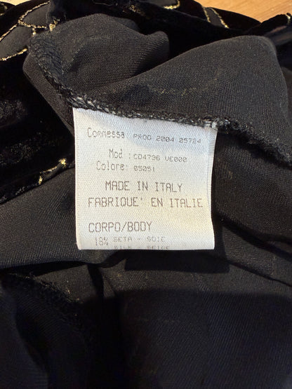 Roberto Cavalli Fall 2004 Black gold dévoré velvet blouse