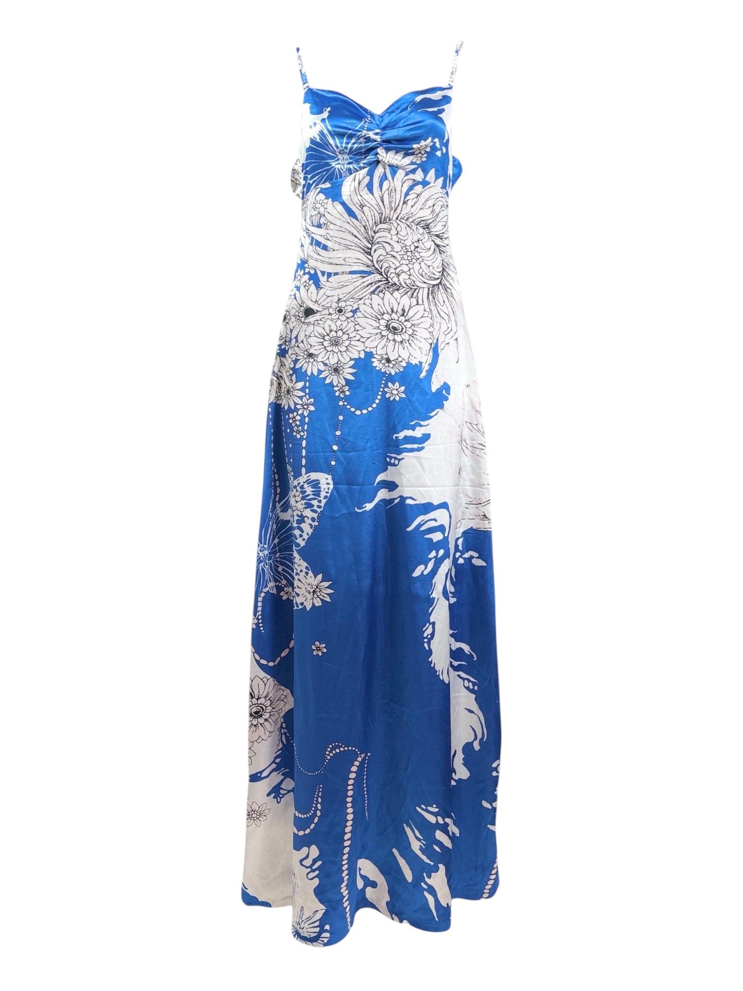 Roberto Cavalli Fall 2005 Long printed satin dress