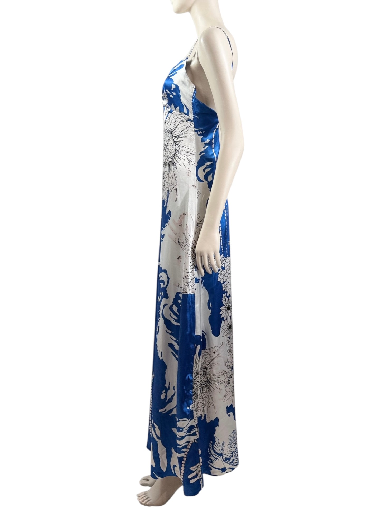 Roberto Cavalli Fall 2005 Long printed satin dress