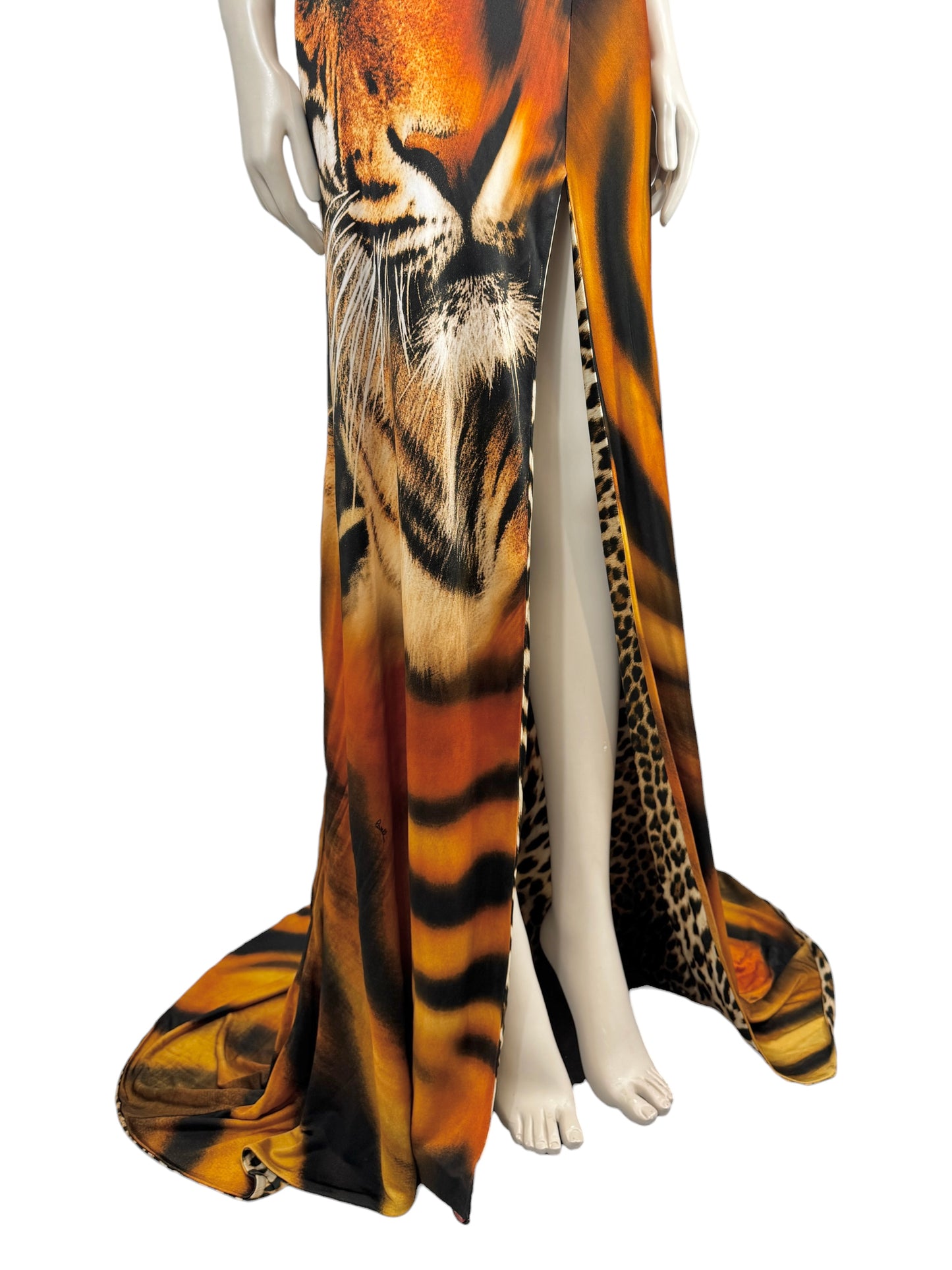 Roberto Cavalli Fausto Puglisi Spring 2022 Look 15 Maxi tiger dress