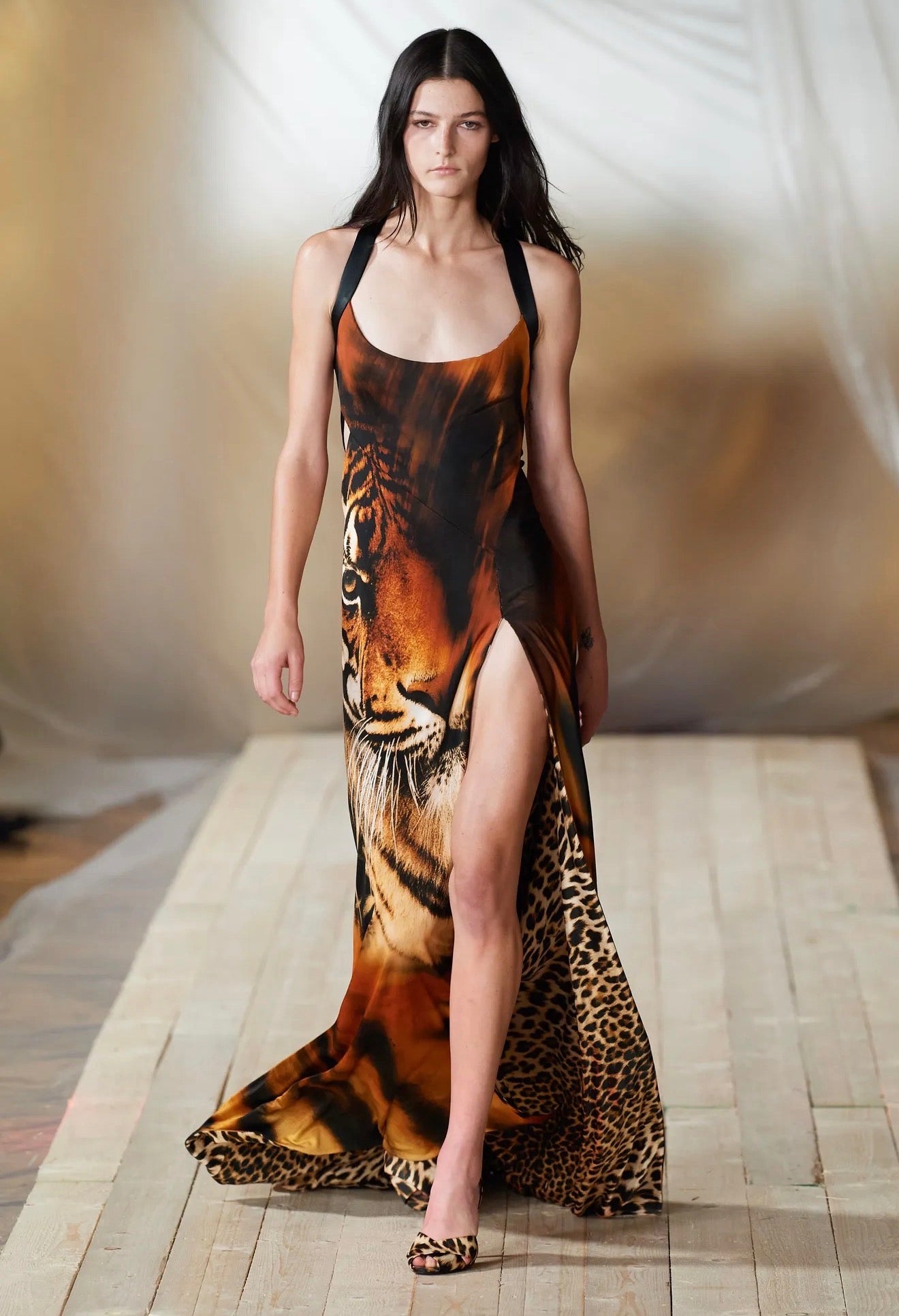 Roberto Cavalli Fausto Puglisi Spring 2022 Look 15 Maxi tiger dress