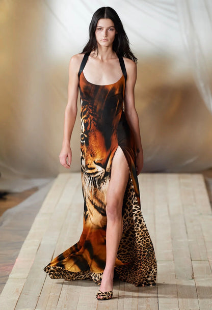 Roberto Cavalli Fausto Puglisi Spring 2022 Look 15 Maxi tiger dress