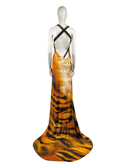 Roberto Cavalli Fausto Puglisi Spring 2022 Look 15 Maxi tiger dress