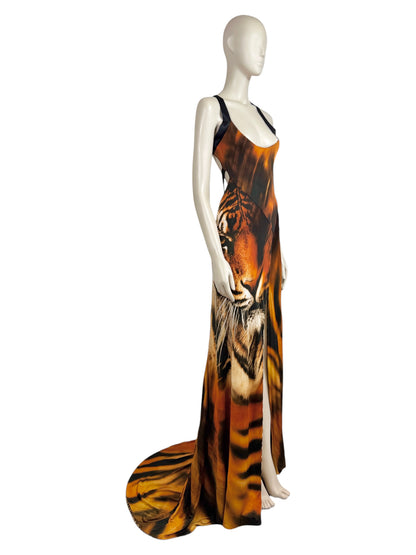 Roberto Cavalli Fausto Puglisi Spring 2022 Look 15 Maxi tiger dress