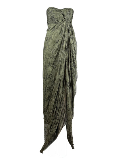 Roberto Cavalli PreFall 2010 maxi chiffon dress in python-print silk